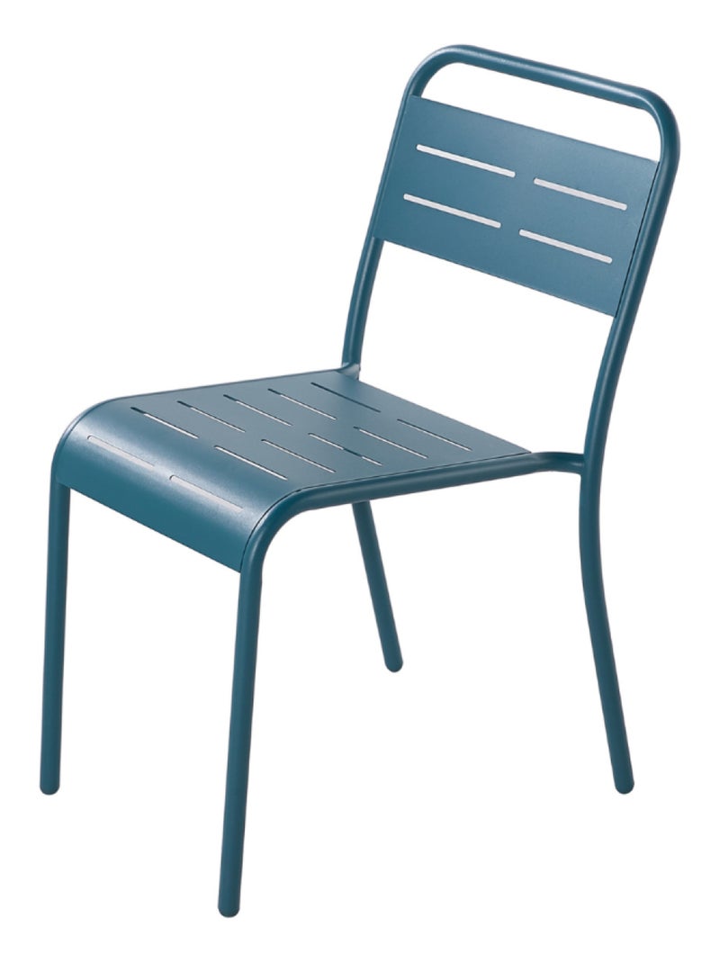 BERGAME - Lot de 6 chaises en acier bleu Bleu - Kiabi
