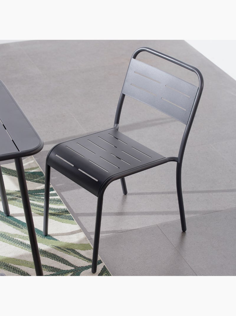 BERGAME - Lot de 6 chaises en acier bleu Bleu - Kiabi