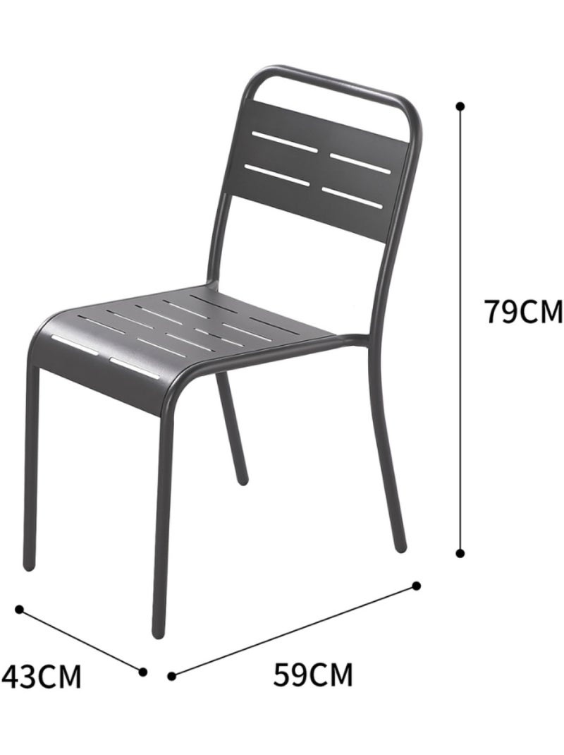 BERGAME - Lot de 6 chaises en acier bleu Bleu - Kiabi