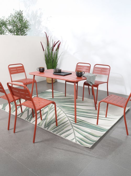 BERGAME - Lot de 6 chaises salon de jardin repas terracotta - Kiabi