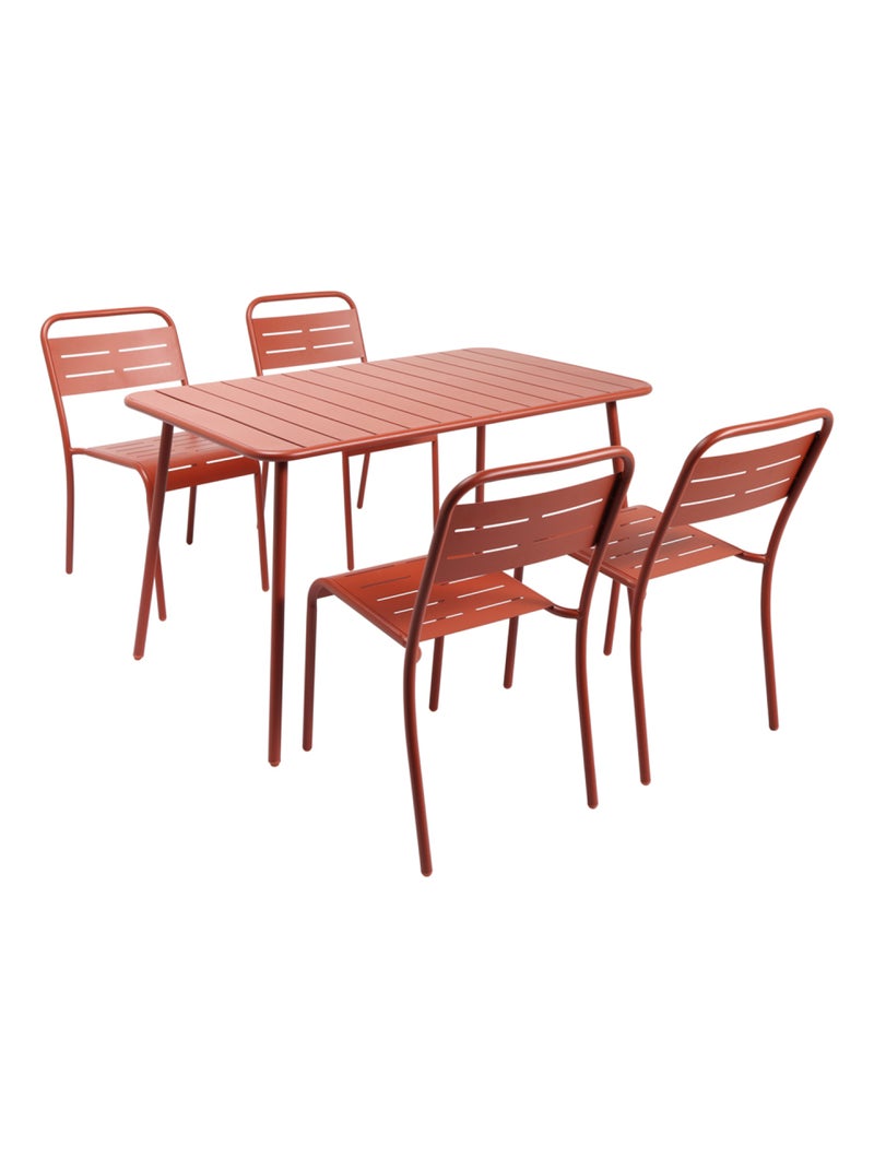 BERGAME - Salon de jardin repas 4 à 6 places terracotta Terracotta - Kiabi