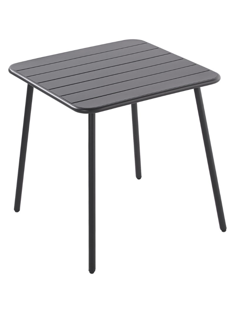 BERGAME - Table de jardin carrée en acier gris foncé Gris - Kiabi
