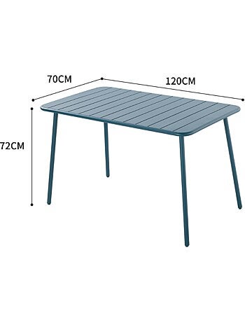 BERGAME - Table en acier 4/6 places gris foncé