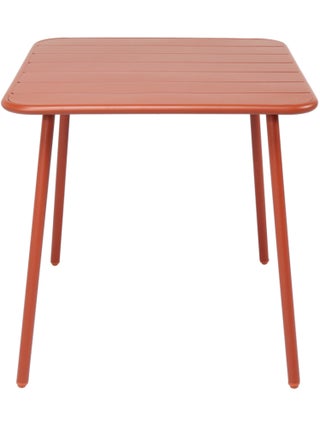 BERGAME - Table salon de jardin repas 4 places 70x70cm terracotta