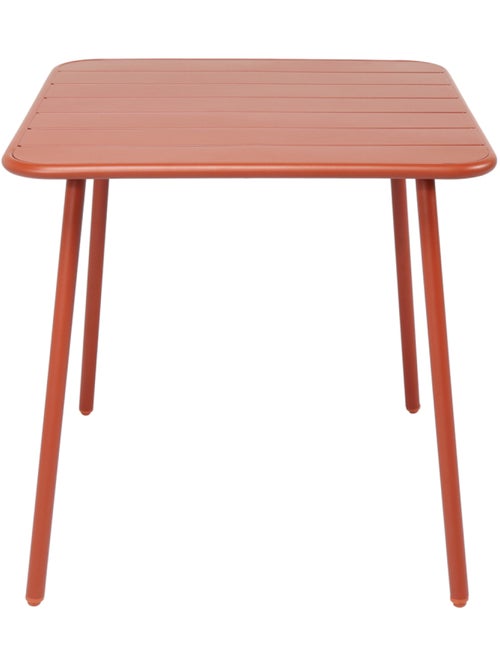 BERGAME - Table salon de jardin repas 4 places 70x70cm terracotta - Kiabi
