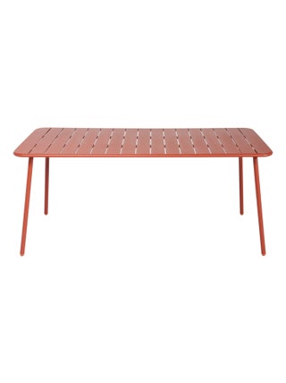 BERGAME - Table salon de jardin repas 6 places 160x70cm terracotta