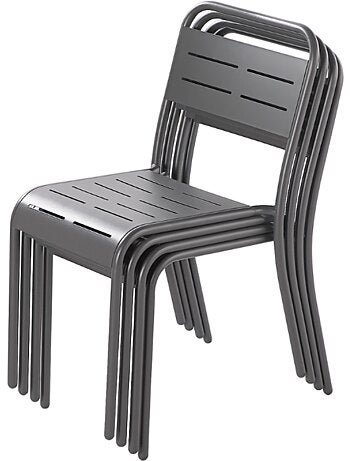 BERGAME -lot de 4 chaises en acier bleu