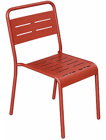 BERGAME Ensemble de 4 chaises de jardin empilables vertes