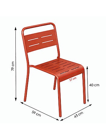 BERGAME Ensemble de 4 chaises de jardin empilables vertes