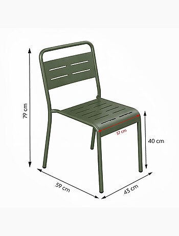 BERGAME Ensemble de 4 chaises de jardin empilables vertes