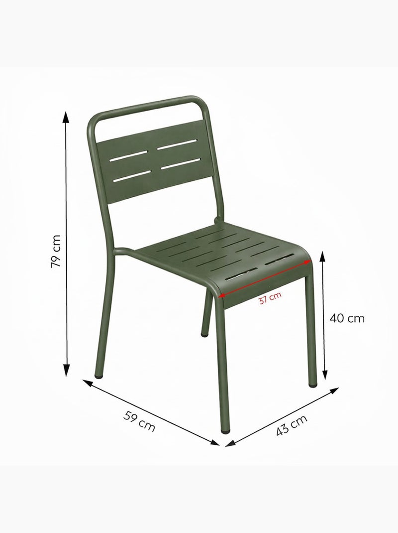 BERGAME Ensemble de 4 chaises de jardin empilables vertes Vert - Kiabi
