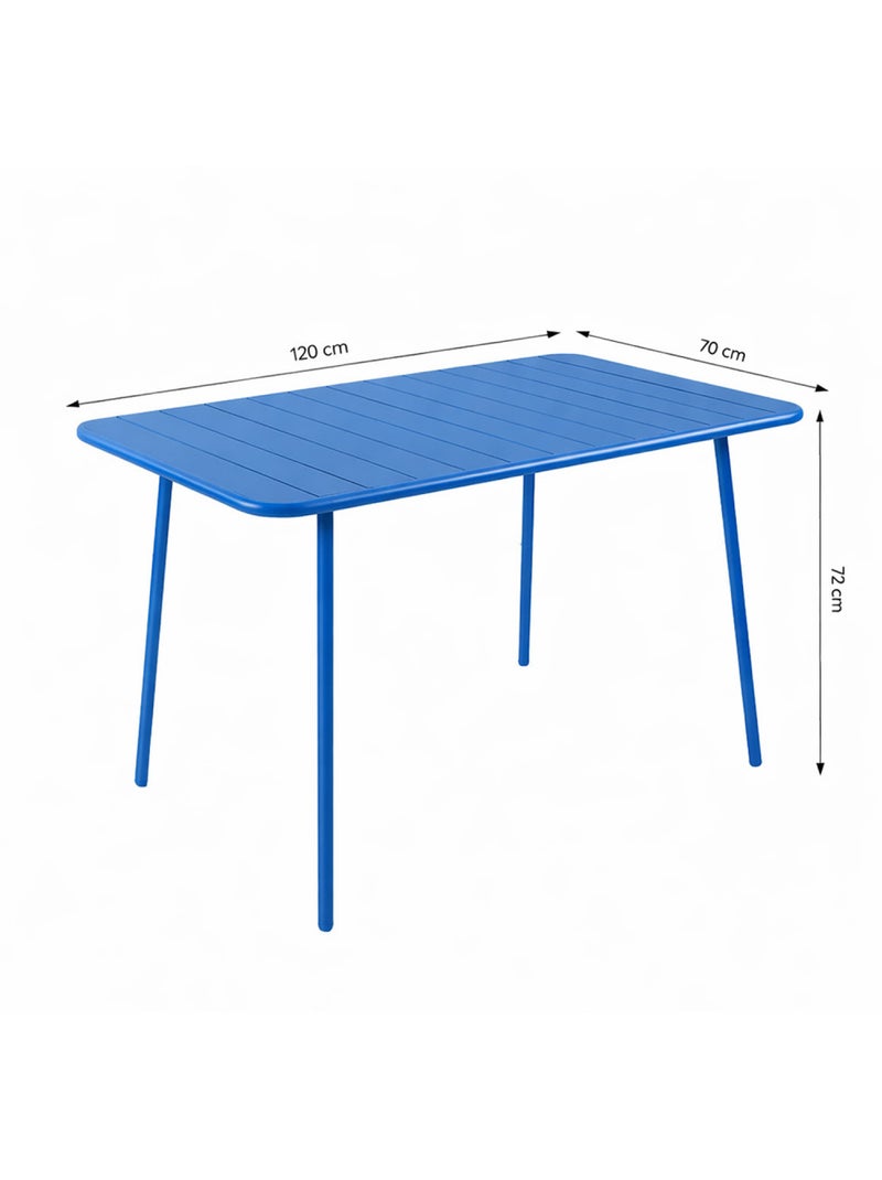 BERGAME Ensemble table de jardin 120 cm et 4 chaises bleu Bleu - Kiabi