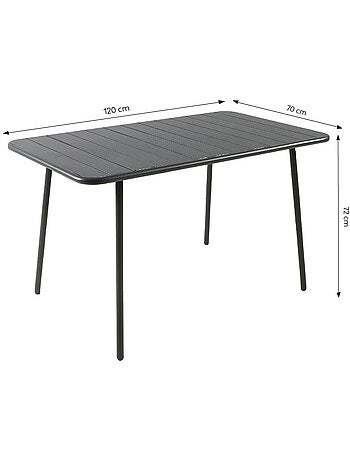 BERGAME Ensemble table de jardin 120 cm et 4 chaises