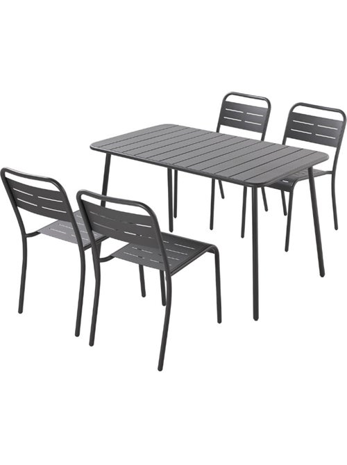 BERGAME Ensemble table de jardin 120 cm et 4 chaises - Kiabi