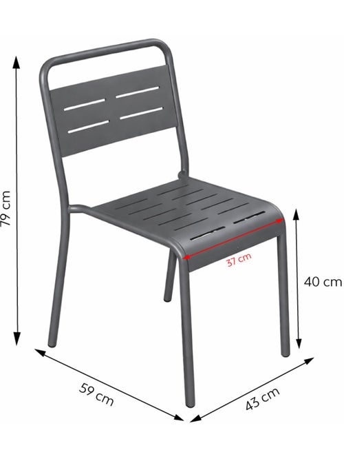 BERGAME Ensemble table de jardin 120 cm et 4 chaises - Kiabi