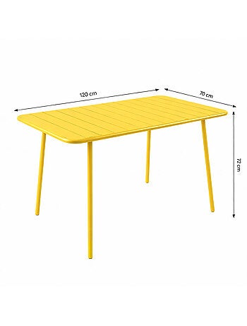 BERGAME Ensemble table de jardin 120 cm et 4 chaises terracotta