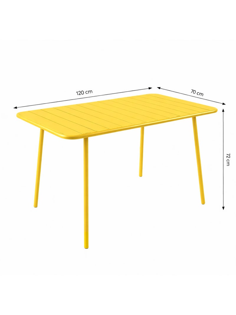 BERGAME Ensemble table de jardin 120 cm et 4 chaises jaune Jaune - Kiabi