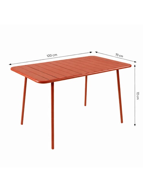 BERGAME Ensemble table de jardin 120 cm et 4 chaises terracotta - Kiabi