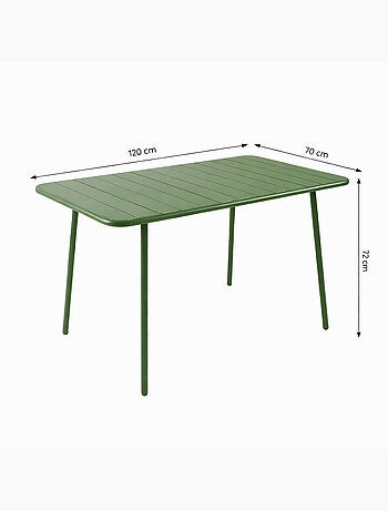 BERGAME Ensemble table de jardin 120 cm et 4 chaises terracotta