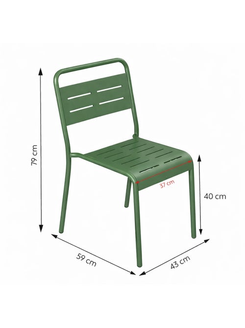 BERGAME Ensemble table de jardin 120 cm et 4 chaises vert - Kiabi