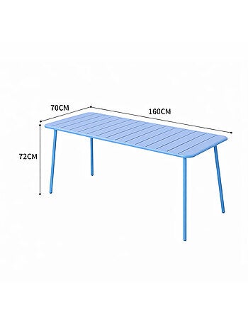 BERGAME Ensemble table de jardin 160 cm et 6 chaises terracotta