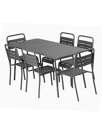 Bergame ensemble table de jardin 160 cm et 6 chaises