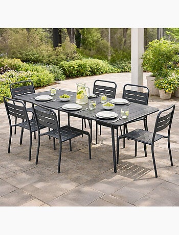 Bergame ensemble table de jardin 160 cm et 6 chaises