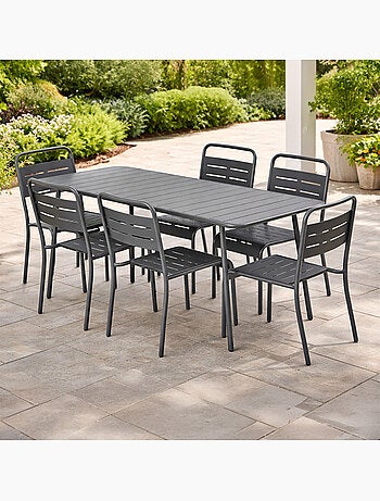 Bergame ensemble table de jardin 160 cm et 6 chaises