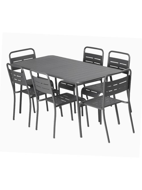 Bergame ensemble table de jardin 160 cm et 6 chaises - Kiabi