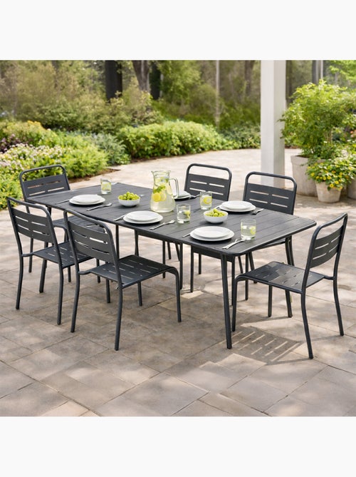 Bergame ensemble table de jardin 160 cm et 6 chaises - Kiabi
