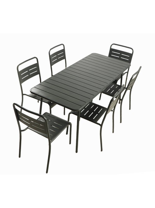 Bergame ensemble table de jardin 160 cm et 6 chaises - Kiabi