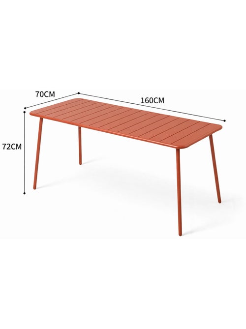 BERGAME Ensemble table de jardin 160 cm et 6 chaises terracotta - Kiabi