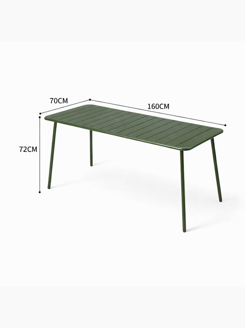 BERGAME Ensemble table de jardin 160 cm et 6 chaises vert Vert - Kiabi