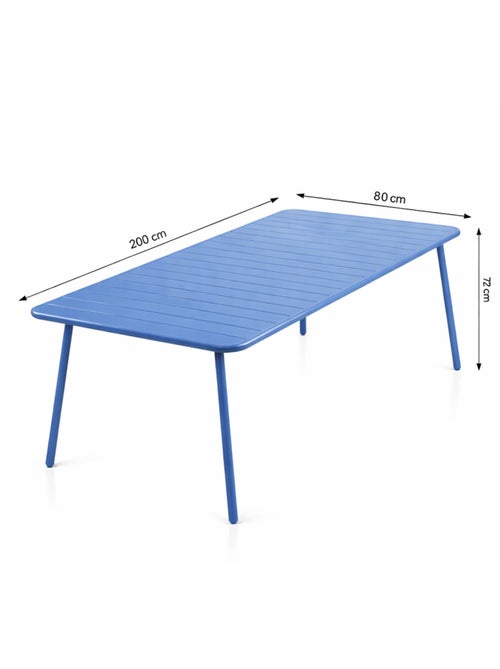 BERGAME Ensemble table de jardin 200 cm et 8 chaises bleu - Kiabi