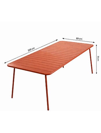 BERGAME Ensemble table de jardin 200 cm et 8 chaises bleu