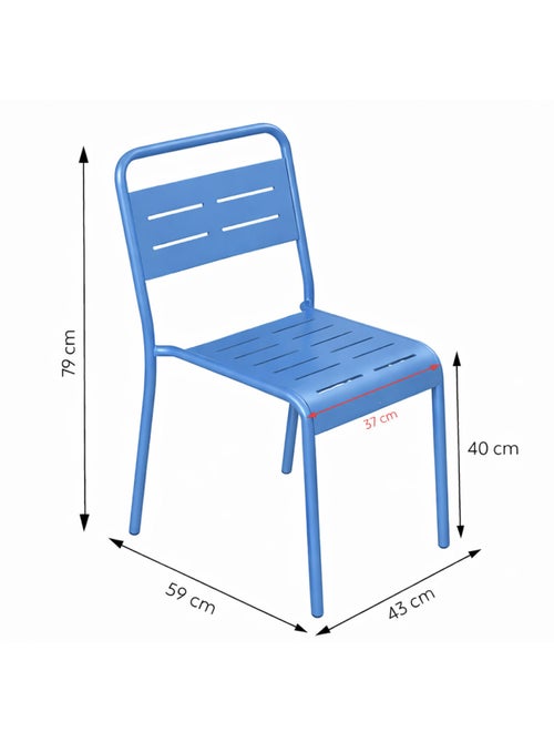 BERGAME Ensemble table de jardin 234 cm et 10 chaises bleu - Kiabi