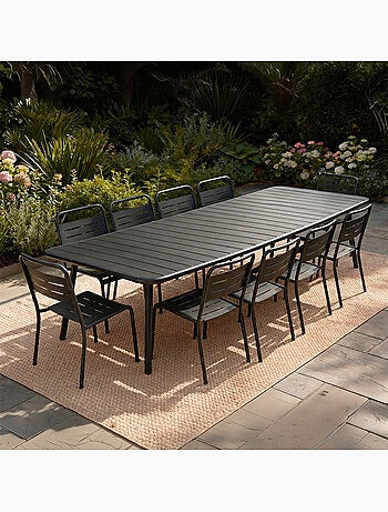 Bergame ensemble table de jardin 234 cm et 10 chaises