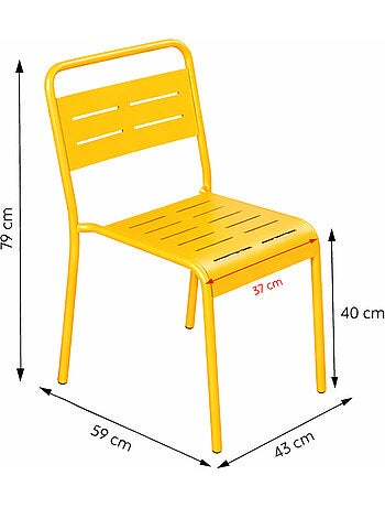 BERGAME Ensemble table de jardin 234 cm et 10 chaises jaune