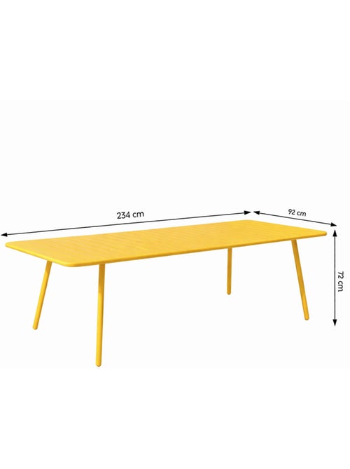 BERGAME Ensemble table de jardin 234 cm et 10 chaises jaune - Kiabi