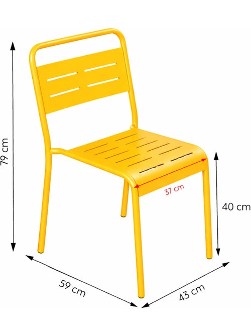 BERGAME Ensemble table de jardin 234 cm et 10 chaises jaune - Kiabi