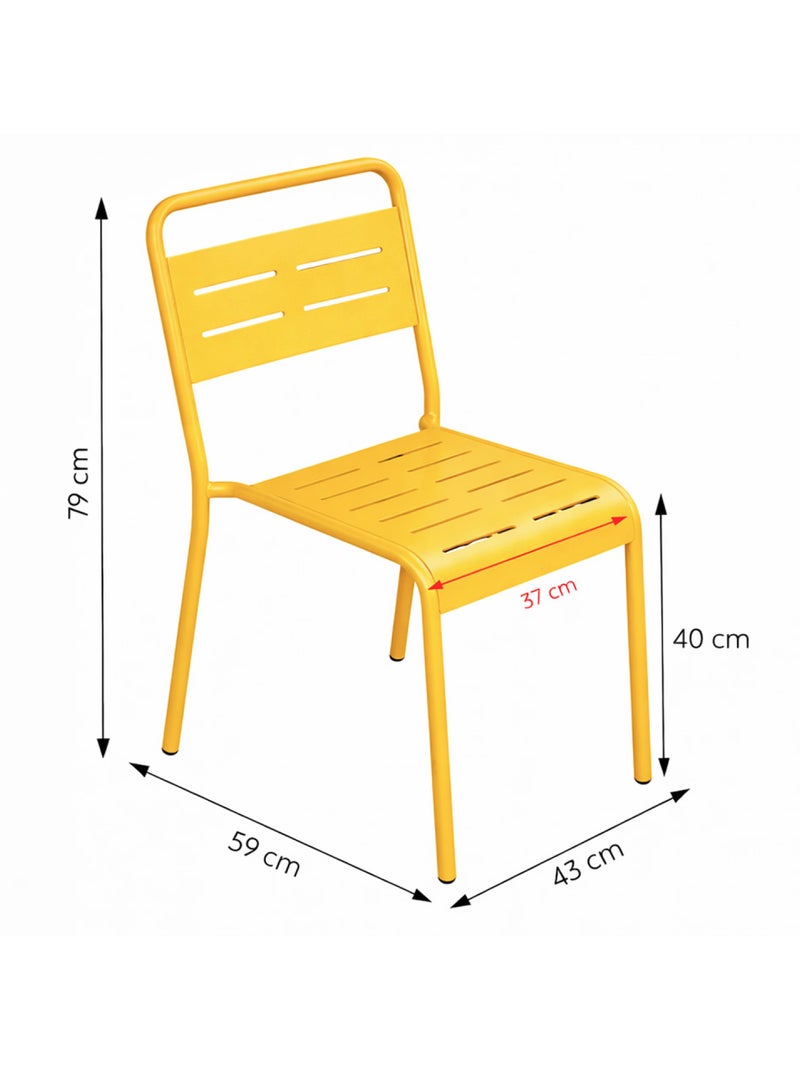Bergame ensemble table de jardin carrée 50cm et 2 chaises jaune Jaune - Kiabi