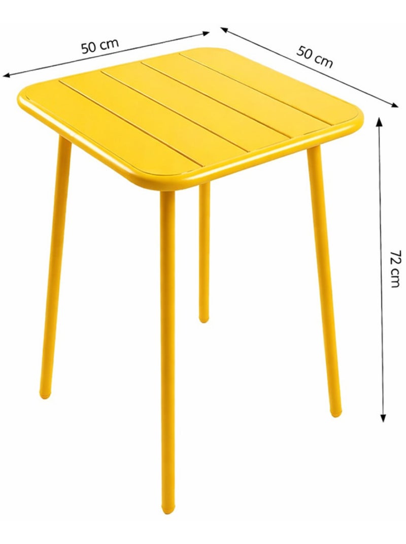 Bergame ensemble table de jardin carrée 50cm et 2 chaises jaune Jaune - Kiabi