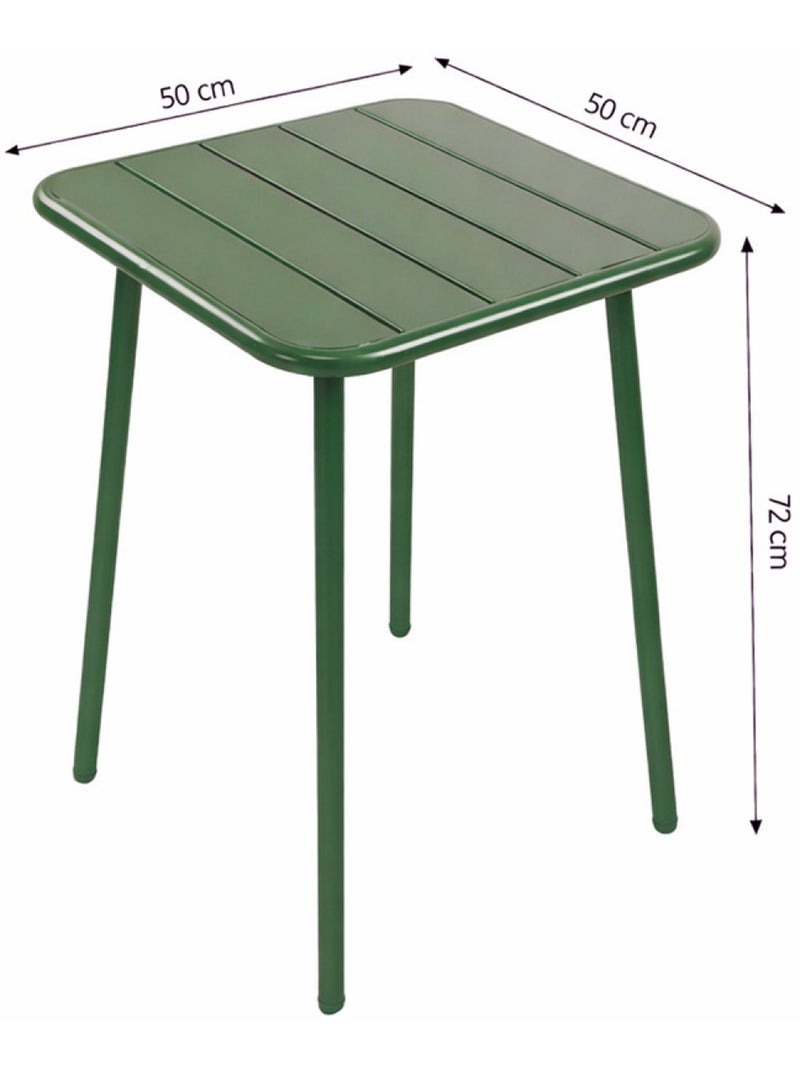 BERGAME Ensemble table de jardin carrée 50cm et 2 chaises vert Vert - Kiabi