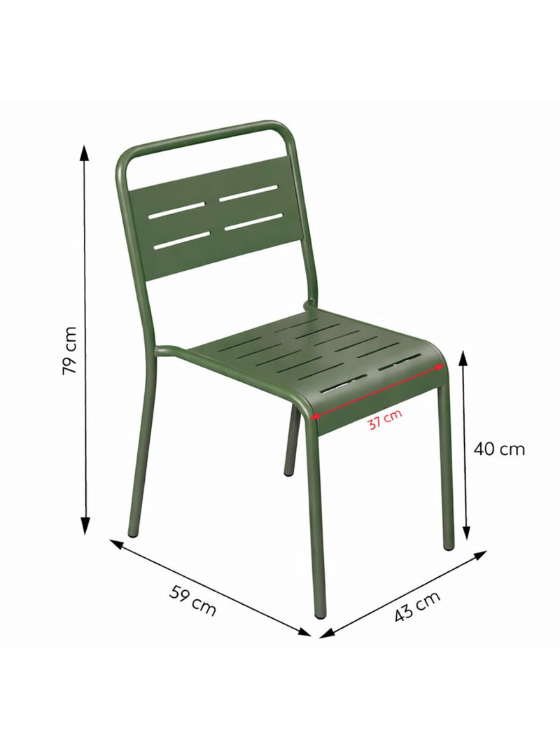 BERGAME Ensemble table de jardin carrée 50cm et 2 chaises vert Vert - Kiabi