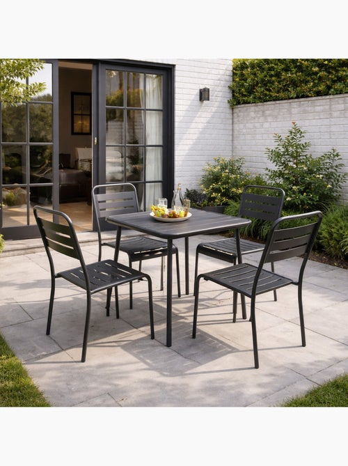 BERGAME Ensemble table de jardin carrée 70cm et 4 chaises - Kiabi