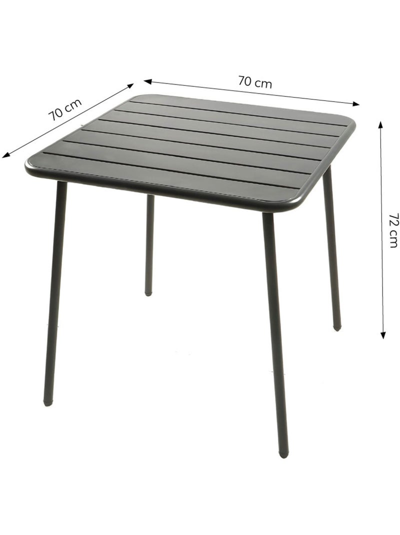 BERGAME Ensemble table de jardin carrée 70cm et 4 chaises Gris - Kiabi