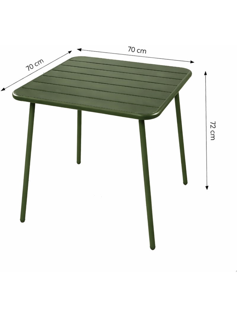 BERGAME Ensemble table de jardin carrée 70cm et 4 chaises vert Vert - Kiabi