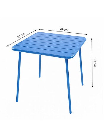 BERGAME Ensemble table de jardin carrée 70cm et 4 chaises vert