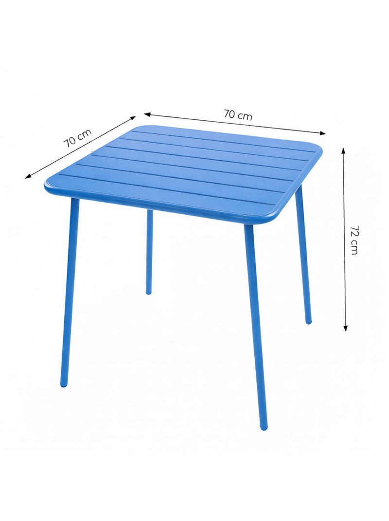 BERGAME Ensemble table de jardin carrée et 4 chaises bleu Bleu - Kiabi