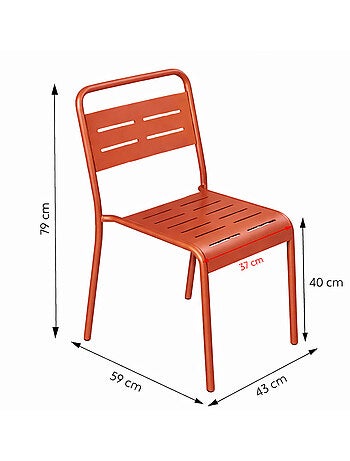 BERGAME Lot de 2 chaises de jardin empilables jaunes